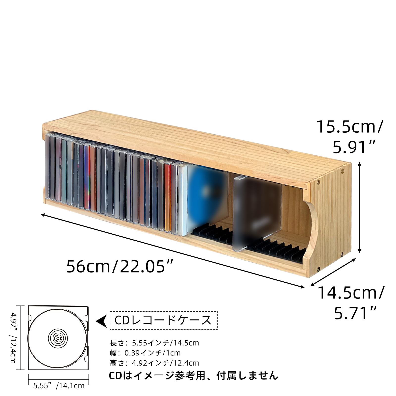 Amazon.co.jp: アリセン 無垢材製 CDラック、レトロ調、卓上収納棚
